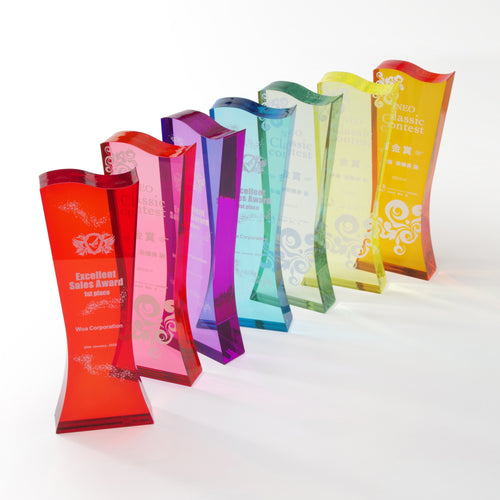 アクリル・レインボー・ウェーブ・トロフィー