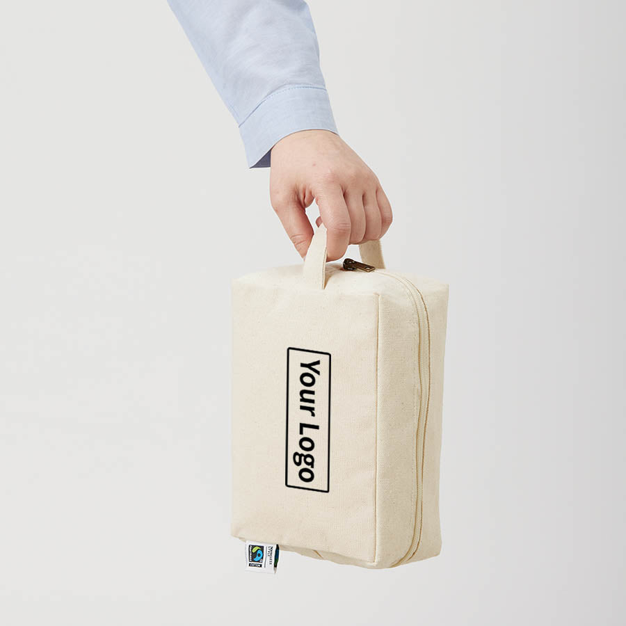 フェアトレードコットンキャンバスファスナーポーチ（M）